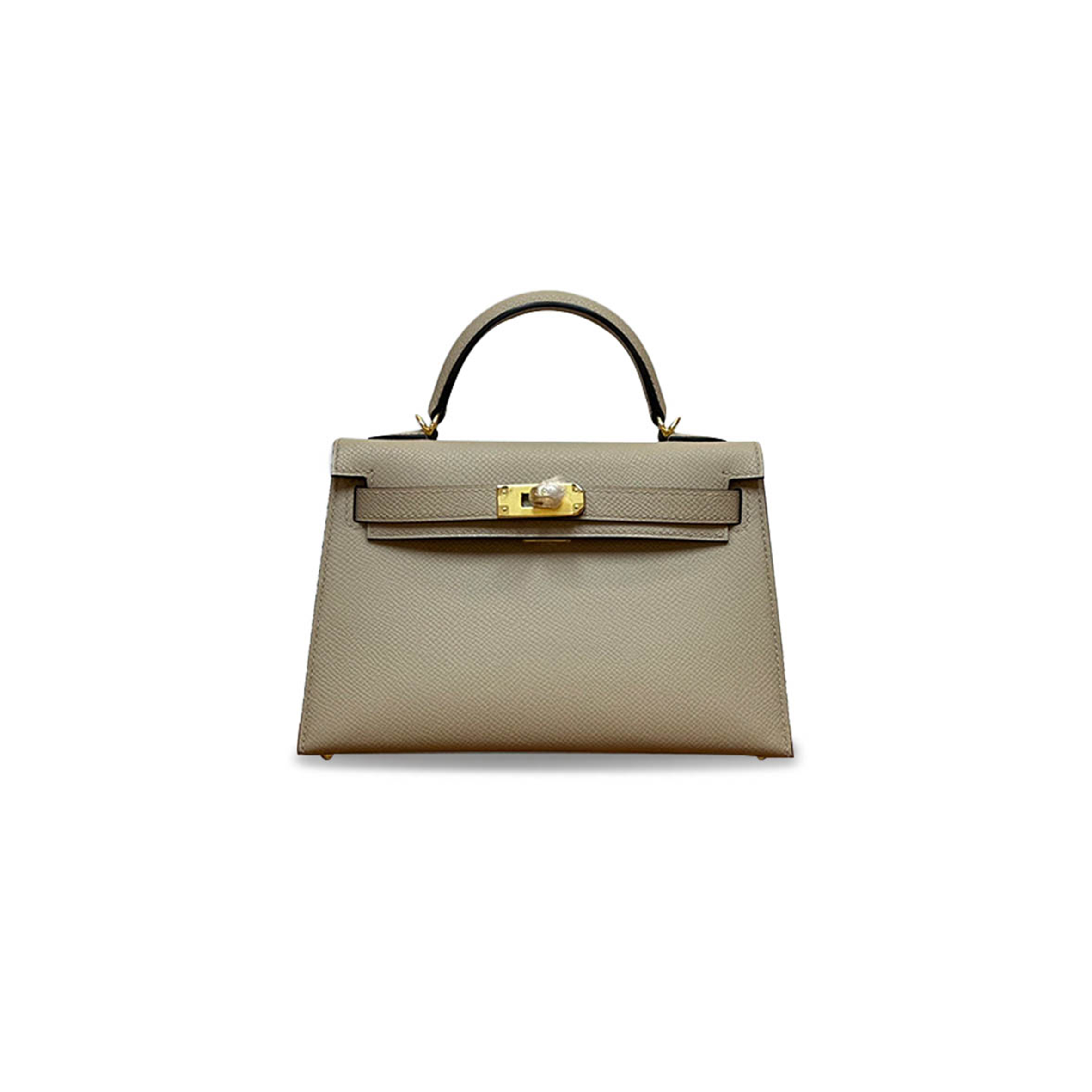 HERMÈS MASTER MINI KELLY II EPSOM TURTLEDOVE GRAY GOLD BUCKLE (19*12*5.5cm)